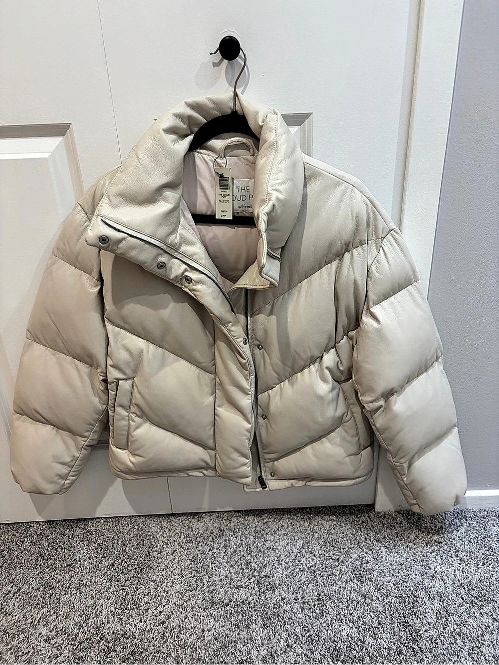 Wilfred Free The Cloud Puff Puffer Jacket in Cream Size 2XS/TP NWT
